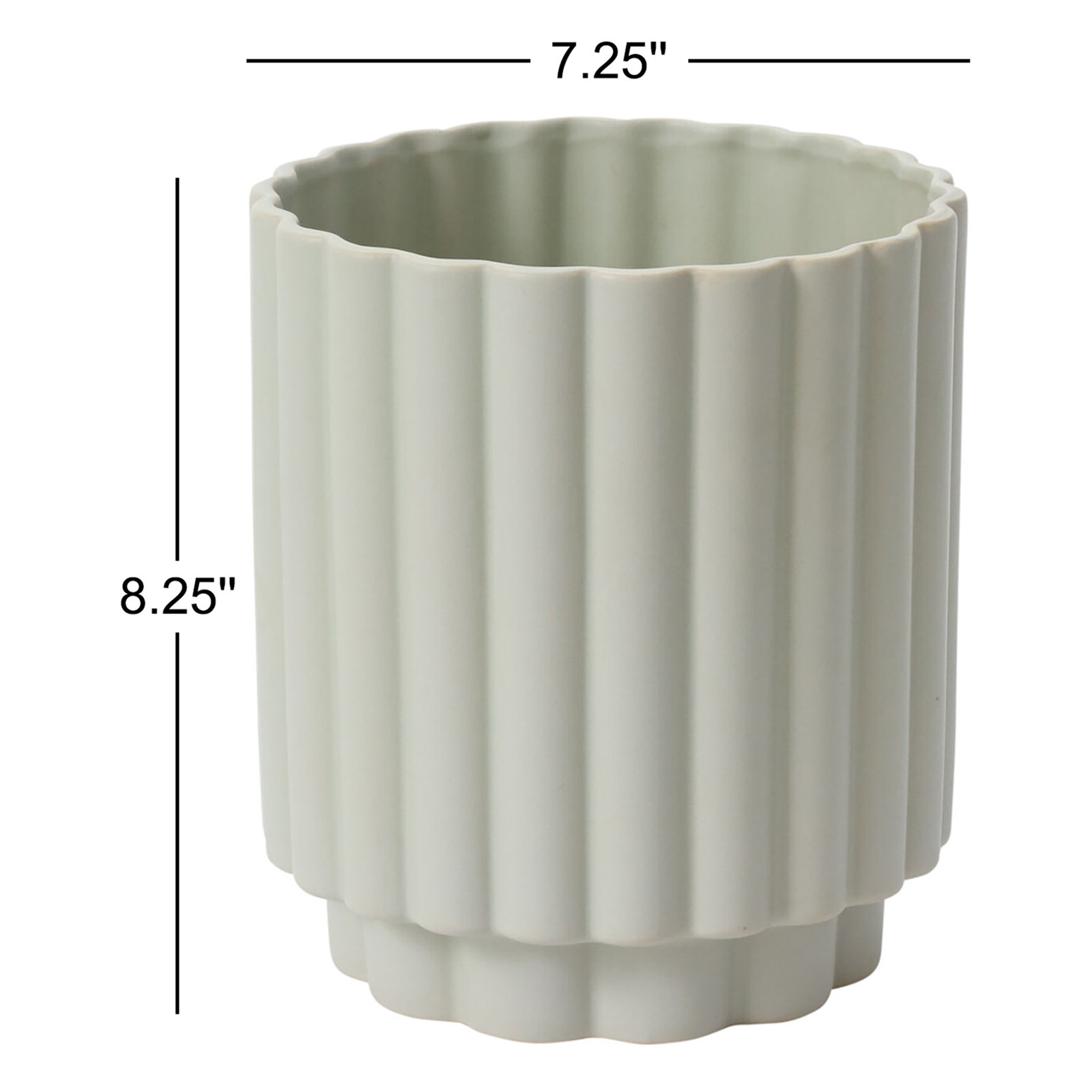 Mikel Pot, Beige, 8.25" H x 7.25" W x 7.25" D