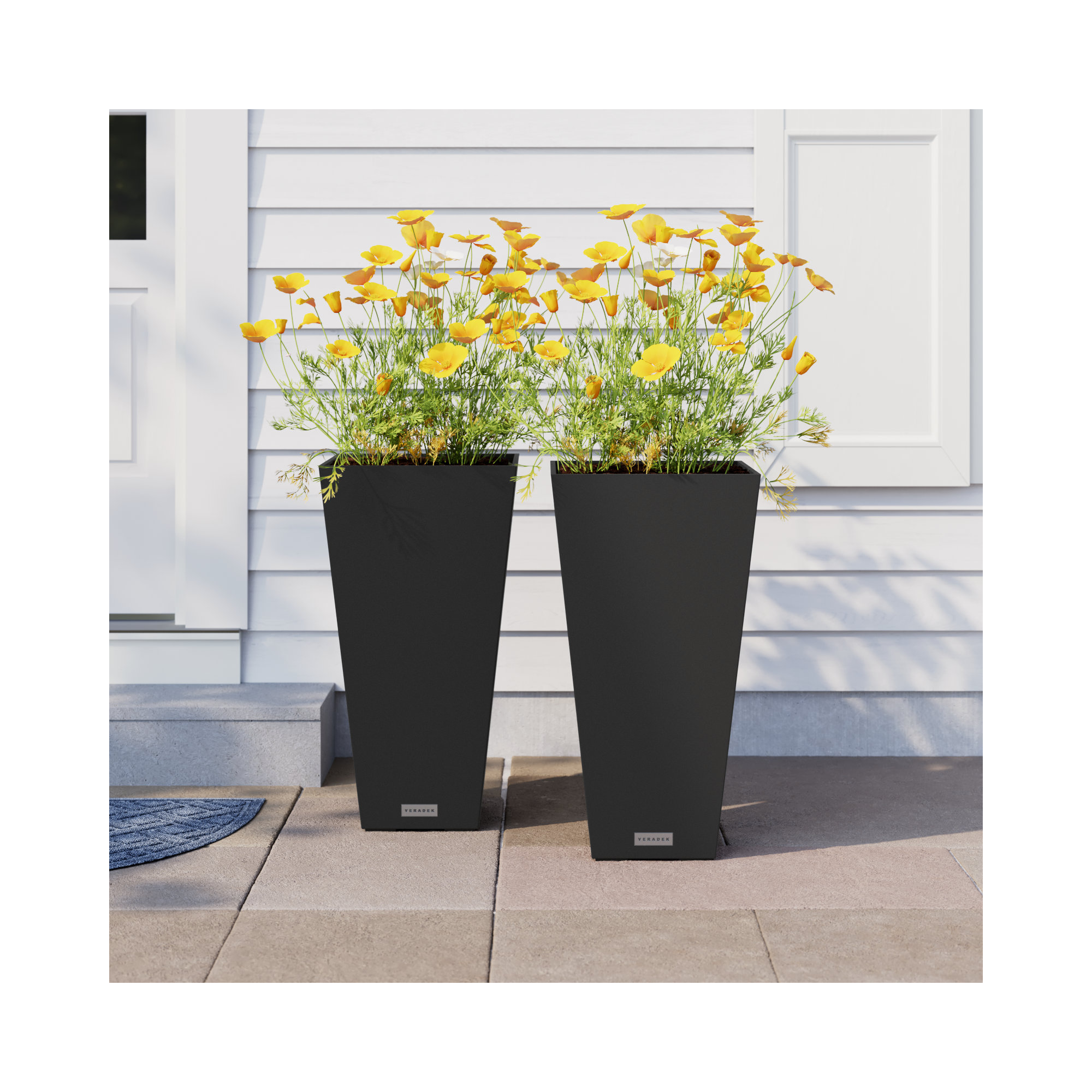 Pure Series Midland Planter, Black, 26" H x 13.75" W x 13.75" D, 2
