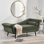 Chaise longue moderne rembourrée avec accoudoirs à volutes Calix
