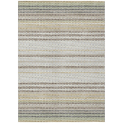 Machine Washable Indoor/Outdoor Chantille ACN2823 Stripes Rug