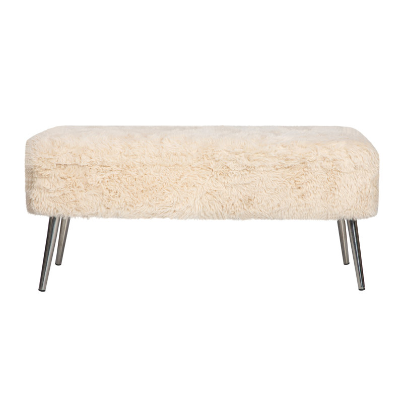 Banc de rangement rembourré Kristell, Sable