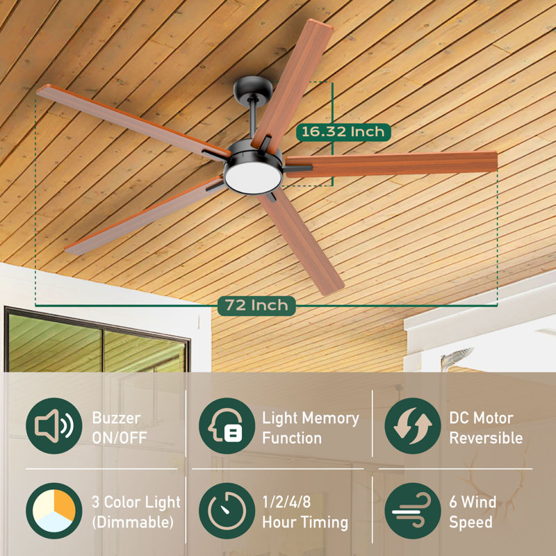 Kenlay 72'' Ceiling Fan with LED Lights