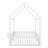 Full Size Wood House Bed with Fence-598708475