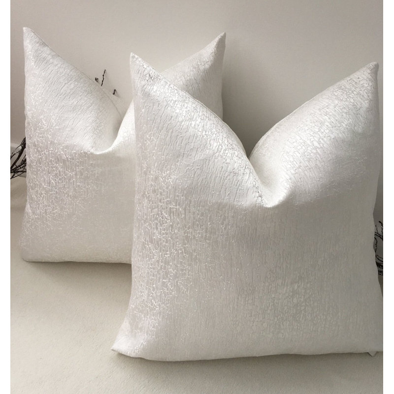 Abstract White Square Cushion Cover, White