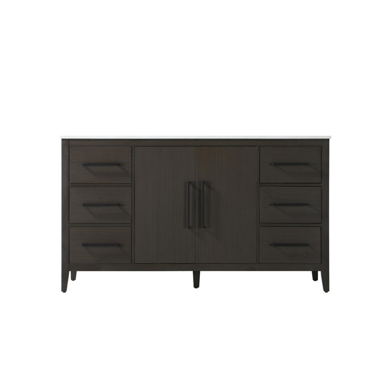 Meuble-lavabo simple 60 po, Brun moka