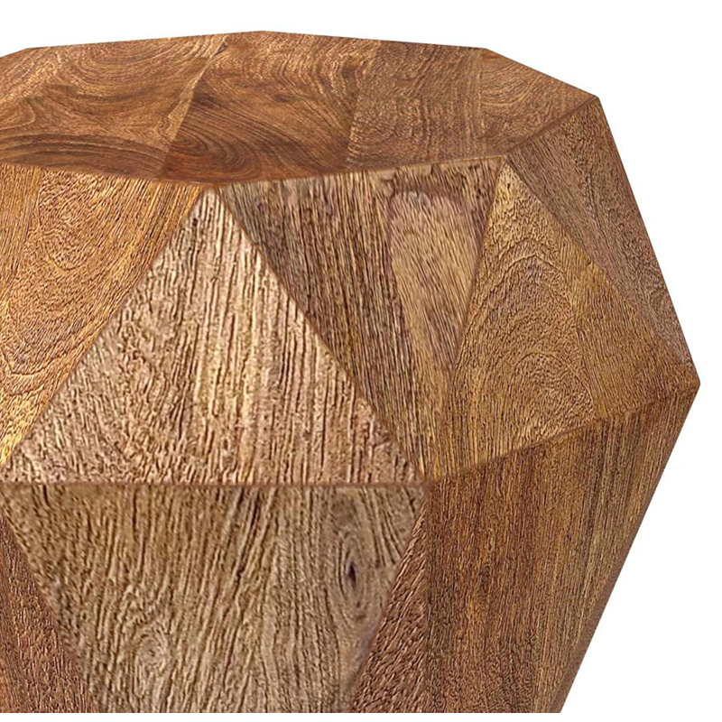 Table d'appoint en bois de manguier massif Jaylicia brun naturel, Brun