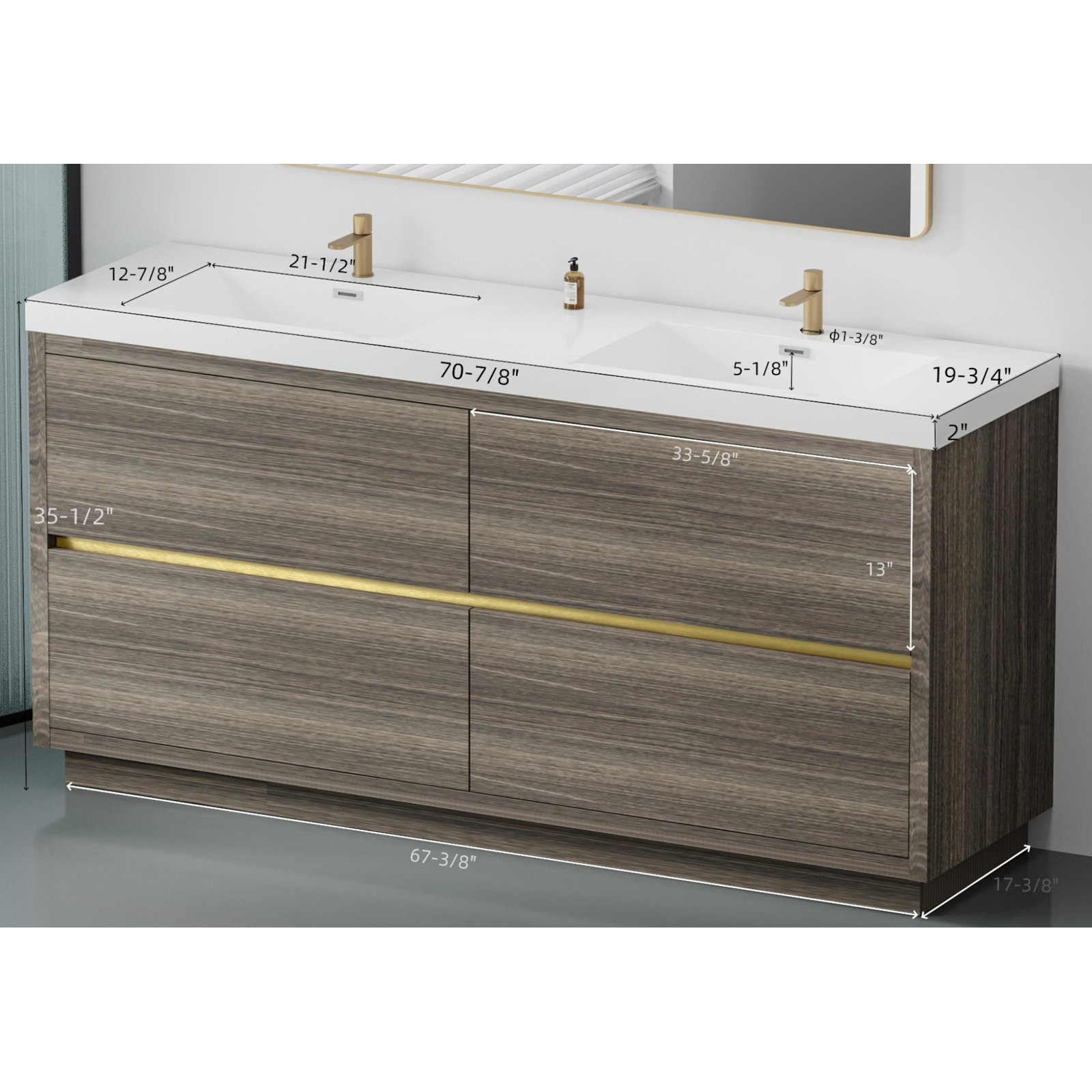 Latitude Run Beira Bathroom Vanity - Thumbnail 5