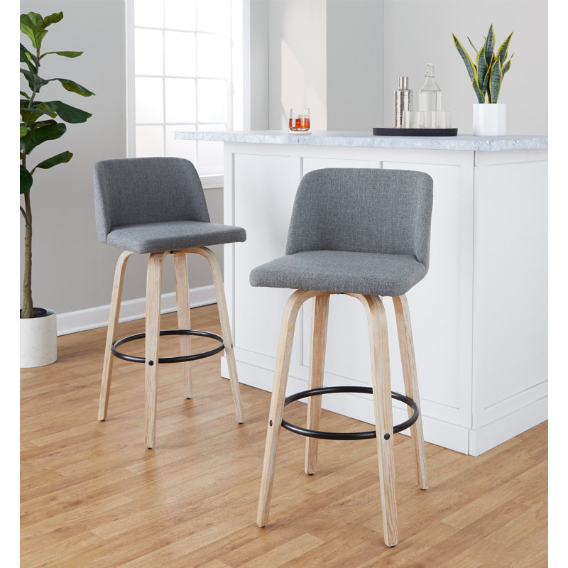 Swivel Upholstered Counter Stool, Gray