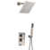 LED Soft Rain Shower Faucet System with Diverter,Single Handle Shower Faucet System with Handshower