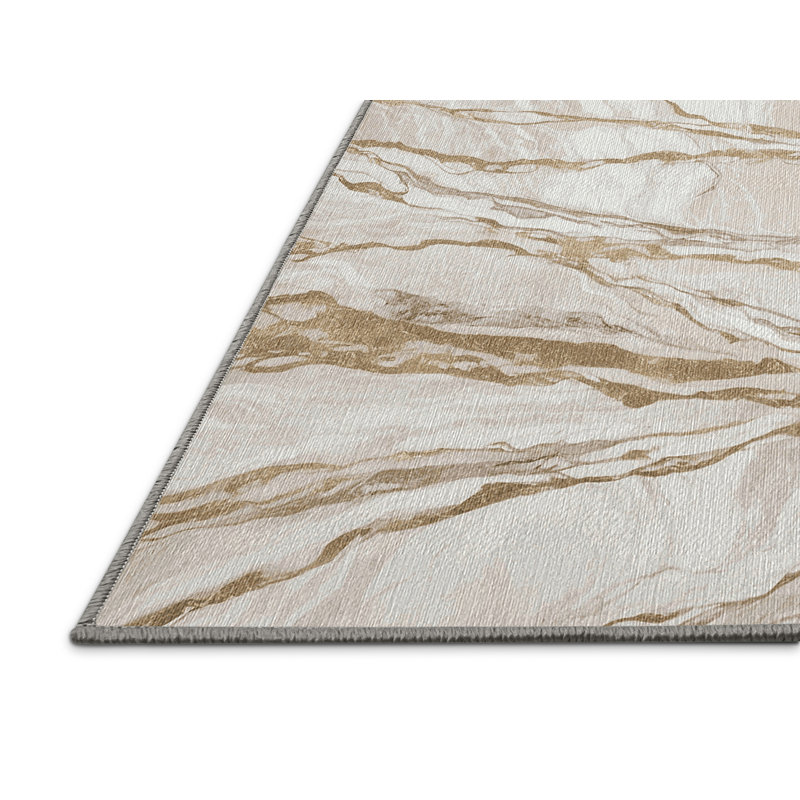 Machine Washable Gray Area Rug, Rectangle 3' x 5'