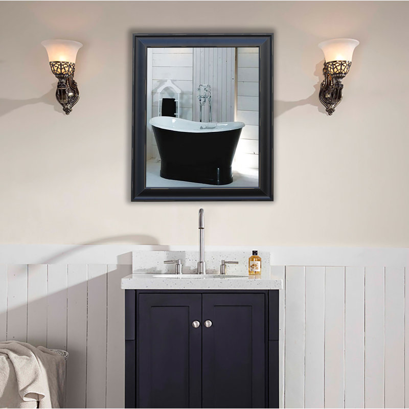 Arlinna Solid Wood Flat Wall Mirror, 25.5" H x 21.5" W