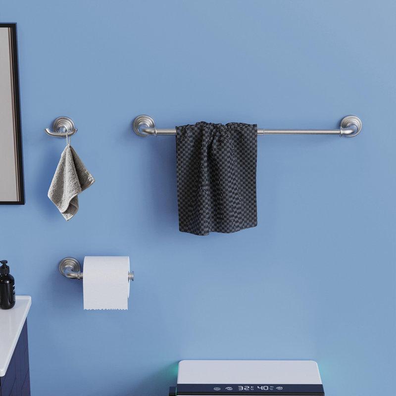 Bathroom Hardware Set 4-Pieces Bathroom Towel Rack 24 Inches Adjustable Bathroom Accessories Set, Stainless Steel