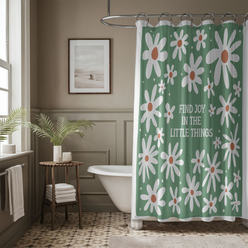 Rideau de douche 1 pièce Spirit Flower, H 74 po x l 71 po