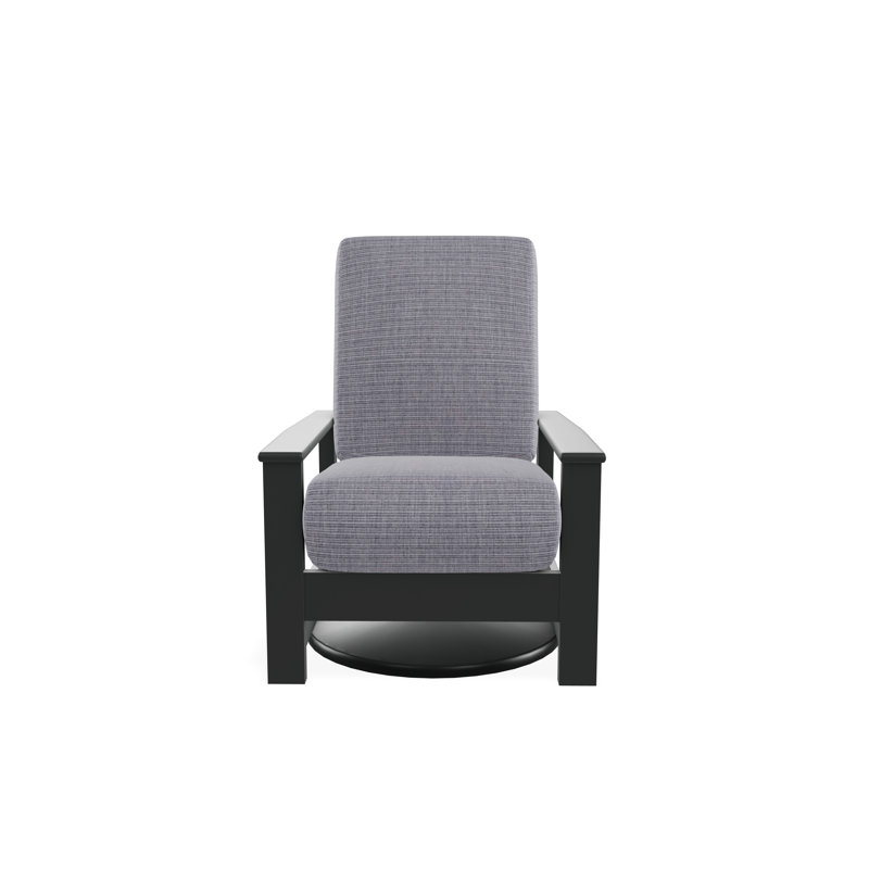 Chaise berçante pivotante cachée en polymère Leeward, Graphite, Bois de frêne prouvé