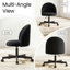 Chaise de bureau/de salon en tissu polaire teddy - Chaise de coiffeuse compacte pivotante à dossier haut et mignonne-1929663100