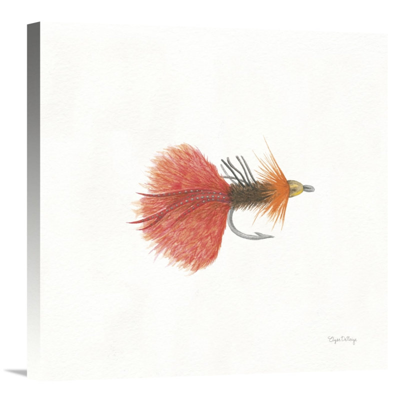 " Gone Fishin VIII " by Elyse DeNeige Acrylic Print, 24" H x 24" W, Wrapped Canvas, No Mat