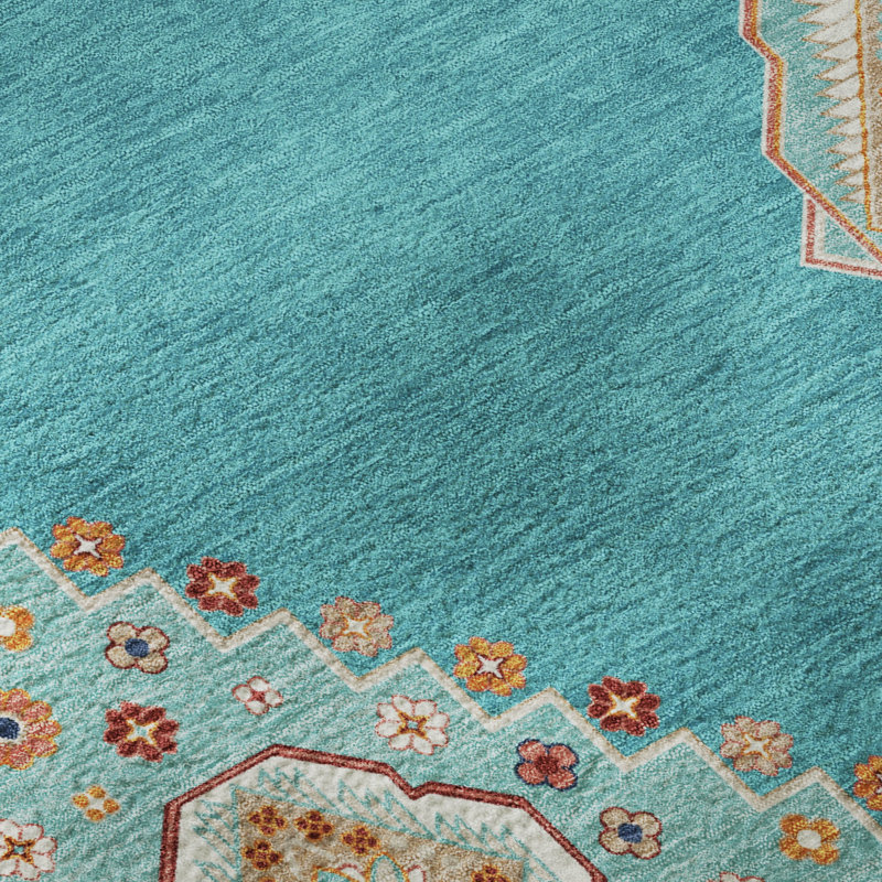 Premium Machine Washable Guada AMF1014 Oriental Rug, Rectangle 3' x 5'