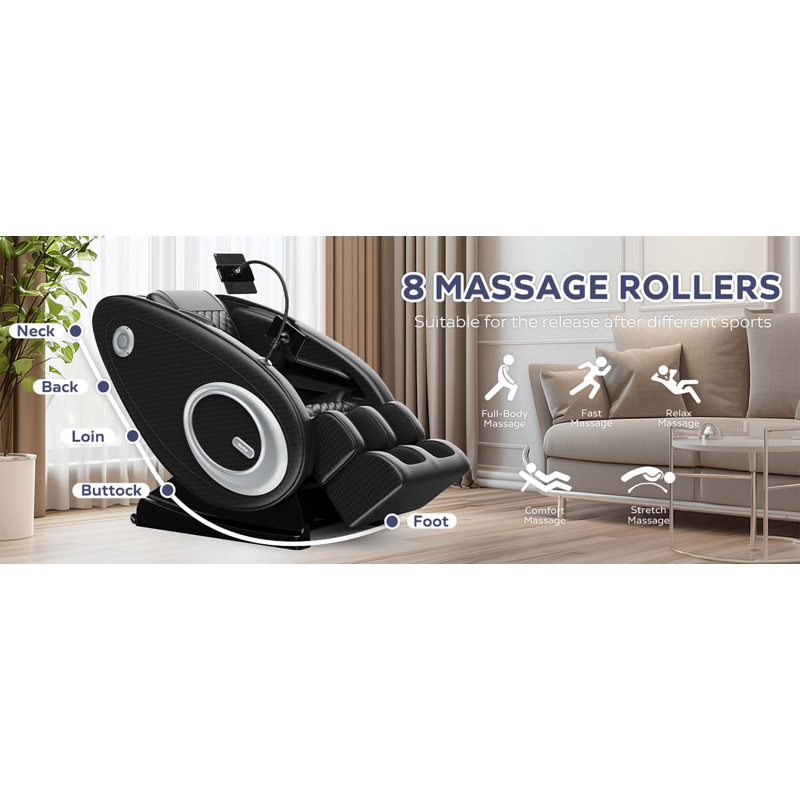 Fauteuil de massage inclinable sans gravité avec pression d'air corporelle complète pour le salon