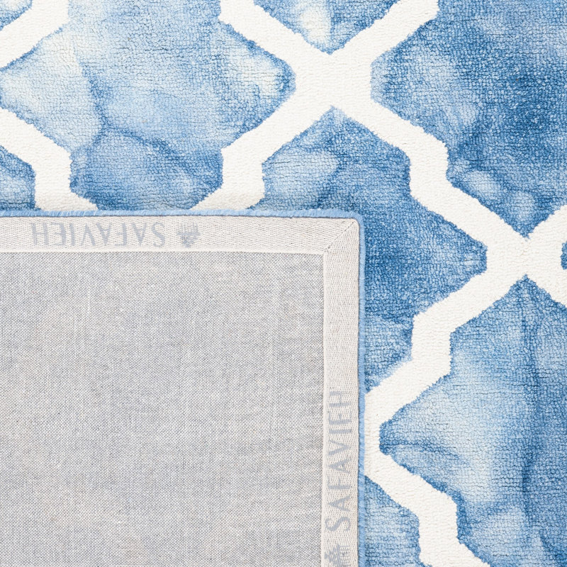 Dip Dye Hand Tufted Wool Geometric Rug, Rectangle 8' x 10'