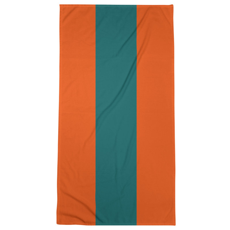 Beach Towel, Orange/Dark Aqua