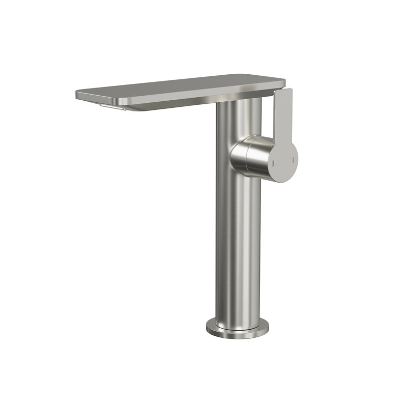 Robinet pour salle de bain à poignée simple, Nickel brossé