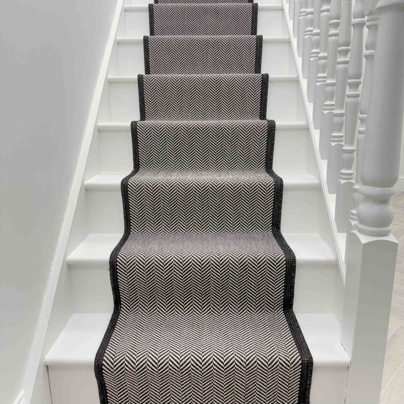 Stair Runner Geometric Flatweave Area Rug, Runner 60 x 720 cm