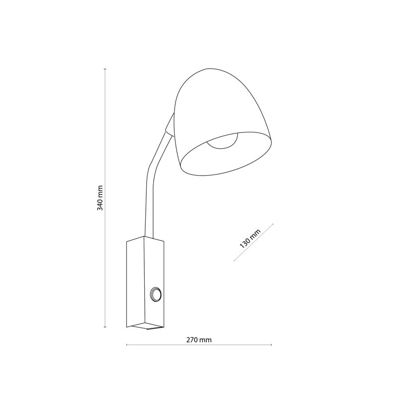 Aimslee 1-Light Dimmable Black Armed Sconce