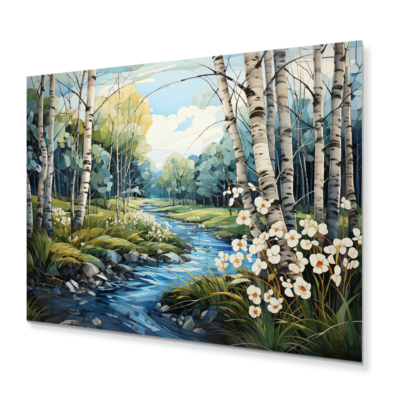 Décoration murale en bois Birch Woods Whispering Winds - Bouleau en métal, H 12 po x l 20 po x P 1 po