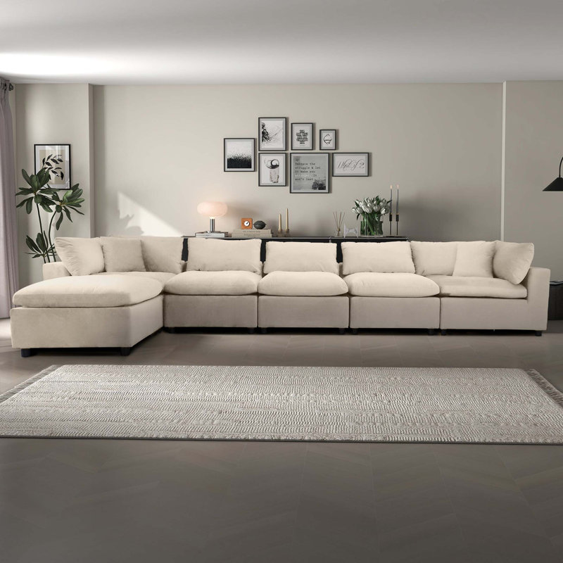 Canapé modulaire en velours Hayward