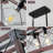 5-lamp matte black red adjustable iron pendant light