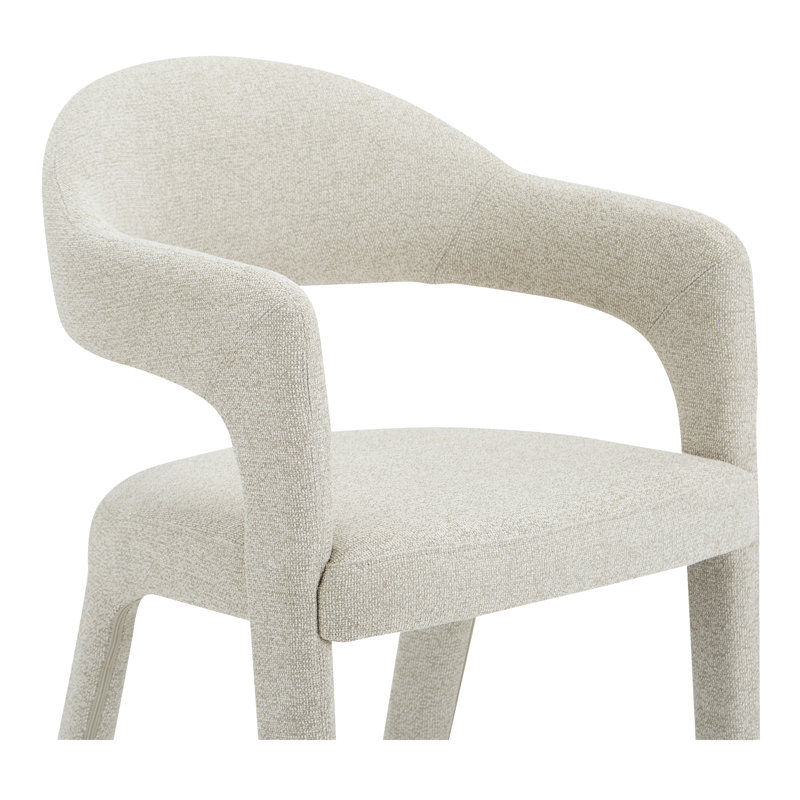 Cathline Upholstered Stool, Bar Stool (30.3" Seat Height), Beige Polyester