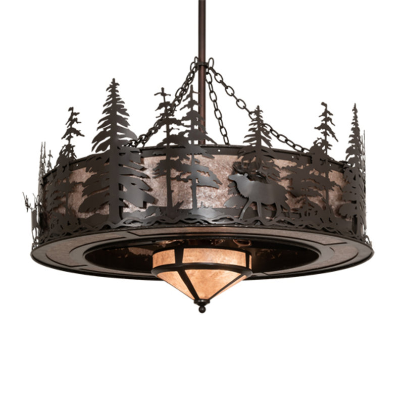 Elk At Dusk Downrod Ceiling Fan