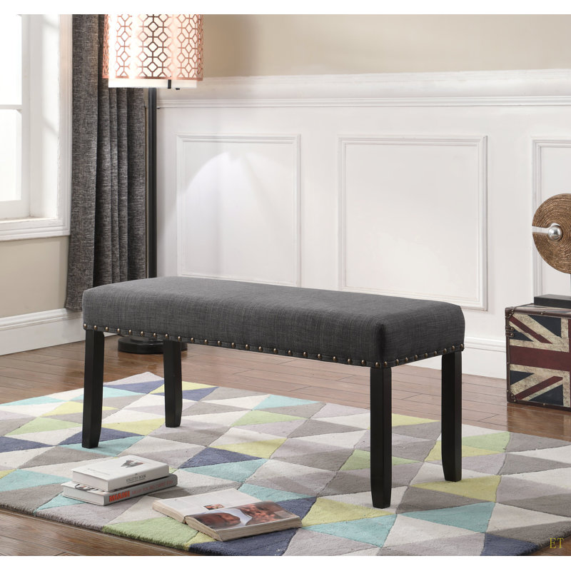 Biony Fabric Dining Bench With Nailhead Trim Suitable For Bedroom,Fitting Room, Storage Room, Dining Room, And Living Room,Etc.