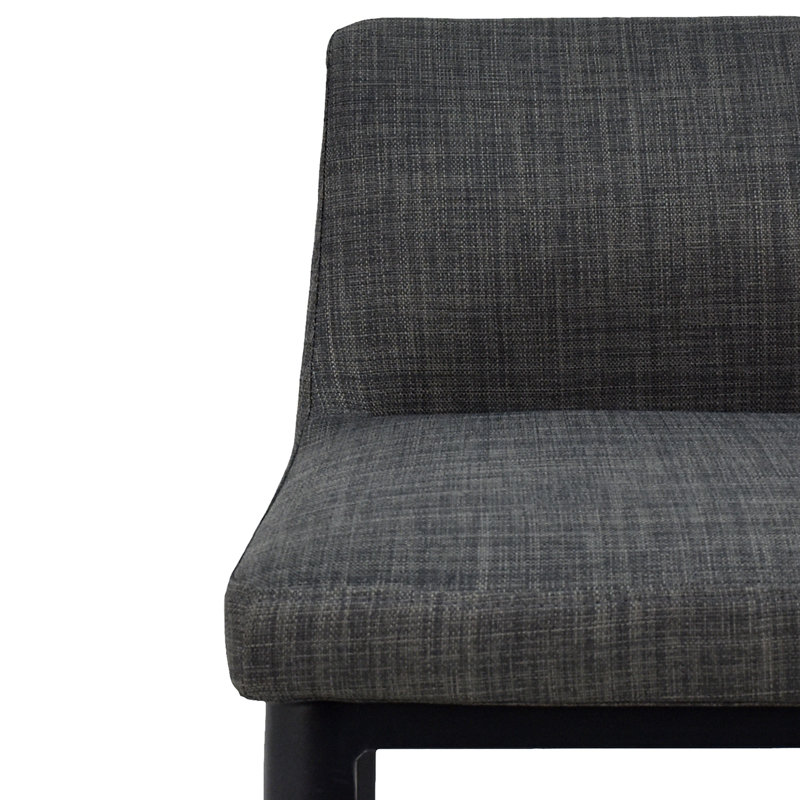 Baron Upholstered Stool with Metal Frame, Counter Stool (25.5” Seat Height), Charcoal