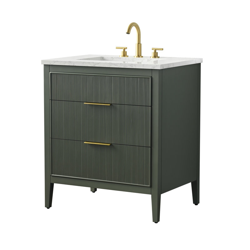 Emma 30" W Single Vanity, Vintage Green