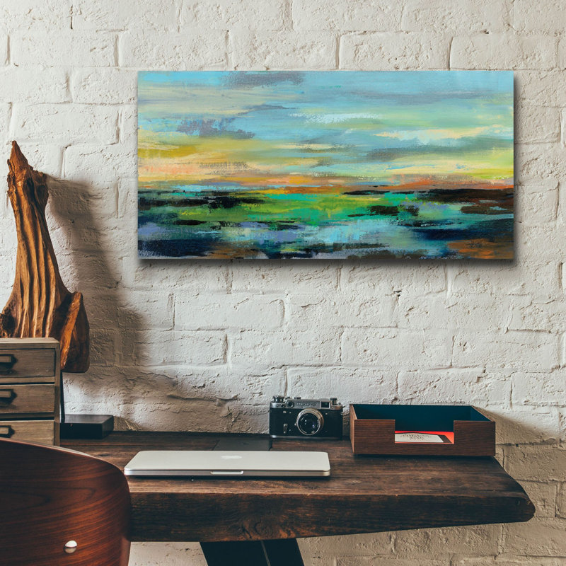 Ivy Bronx «Delmar Sunset I» par Silvia Vassileva, art mural en verre acrylique, 48 po x 24 po, H 12 po x l 24 po