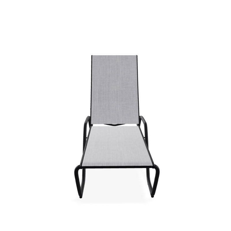 Outdoor Rust-Resistant Metal Chaise Lounge, Textured Desert, Jewel