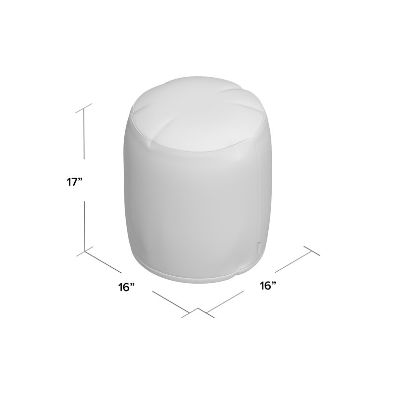 Ashby Upholstered Pouf, Beige
