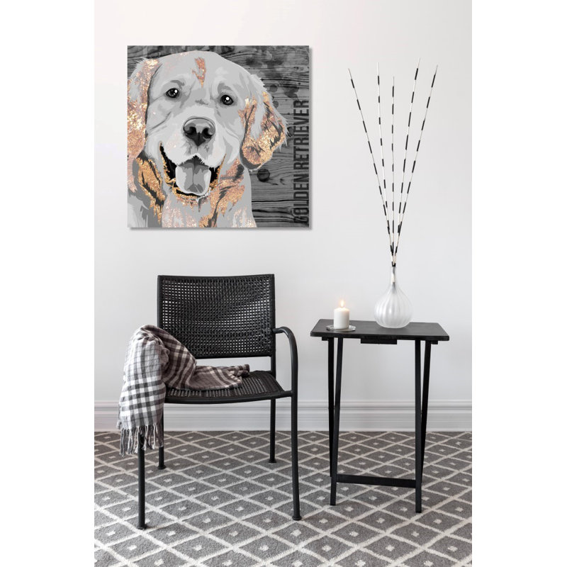 « love golden retriever », impression sur toile tendue, H 12 po x l 12 po x P 1,5 po, Toile tendue