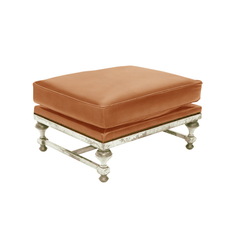 Ottoman, Lush Moss, French Ivory