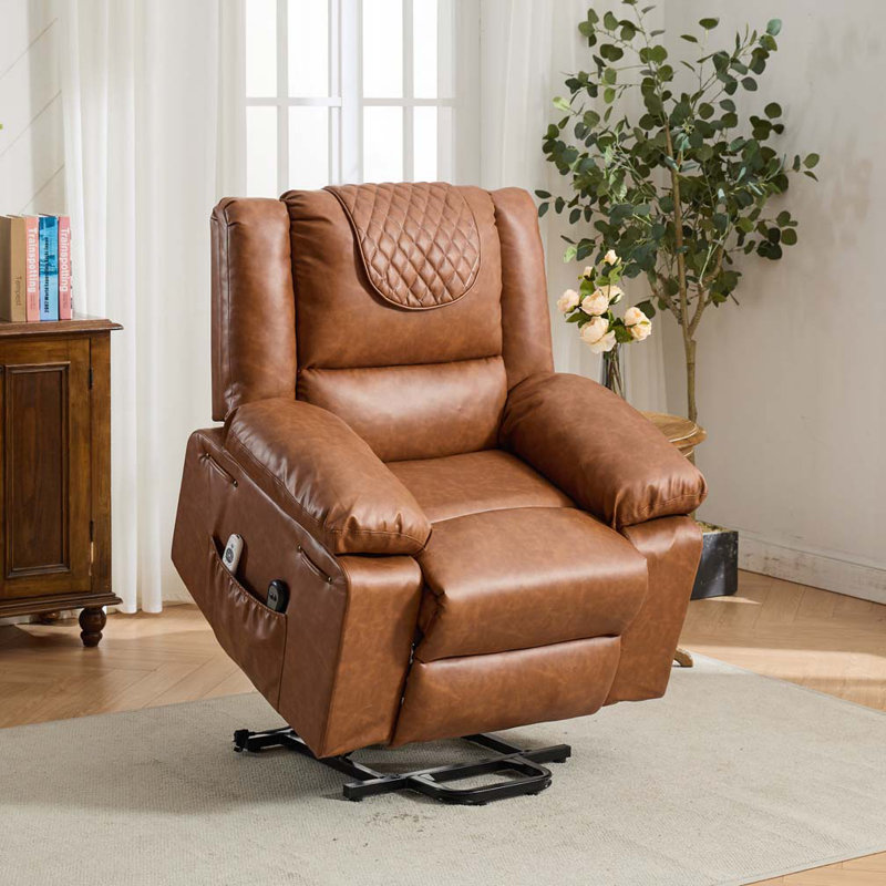 Fauteuil inclinable à télécommande chauffant et chauffant, Brun