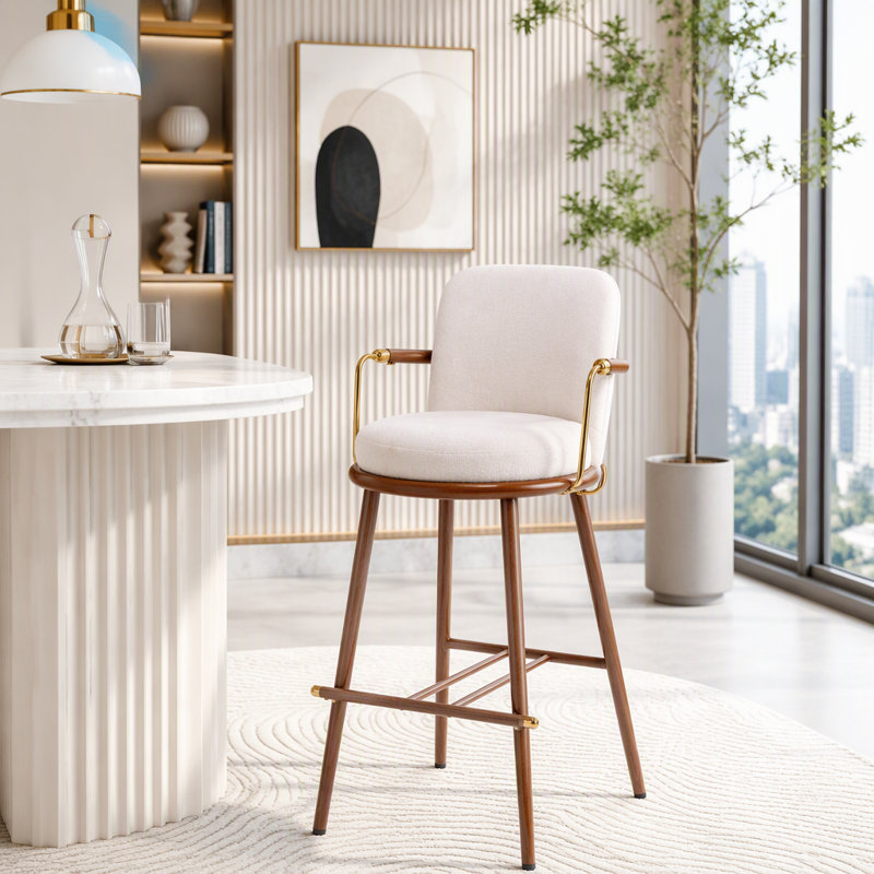 Tabouret d'intérieur rembourré avec structure en métal