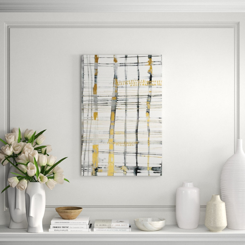 Golden Lines I Painting by Emma McCartney, Gild Gold, 36" H x 24" W 