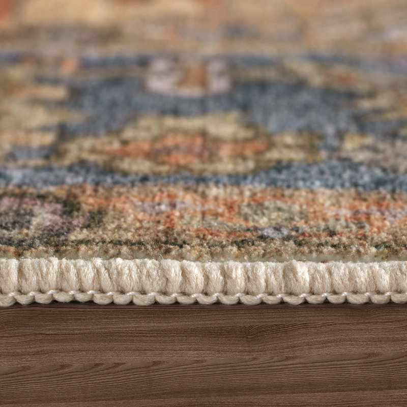 Tapis bohémien à tapis rétro antidérapant marocain, Rectangle 6 pi x 9 pi