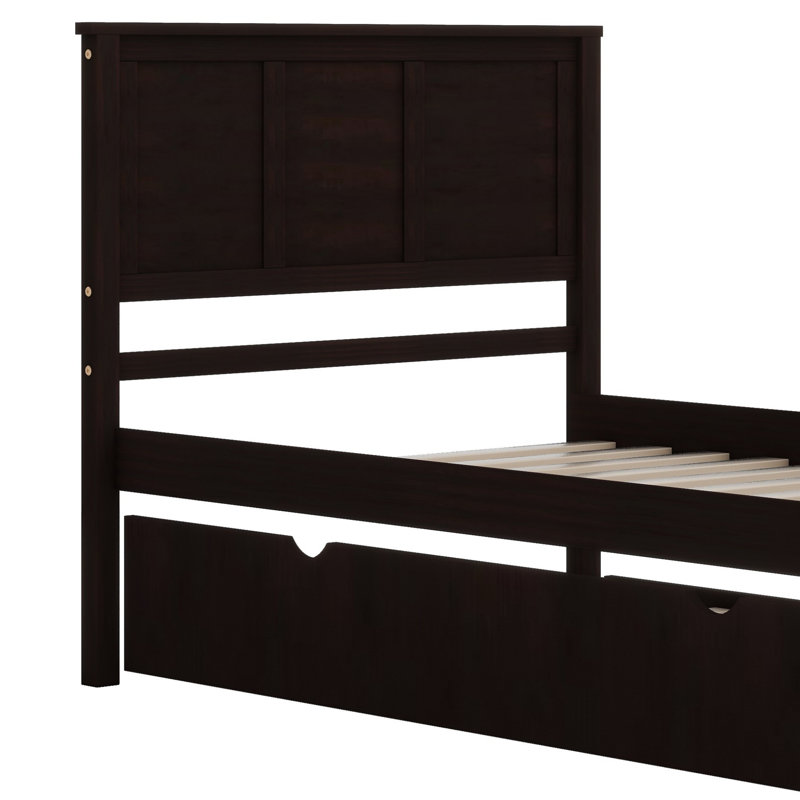 Platform Bed With Trundle Bed, Espresso