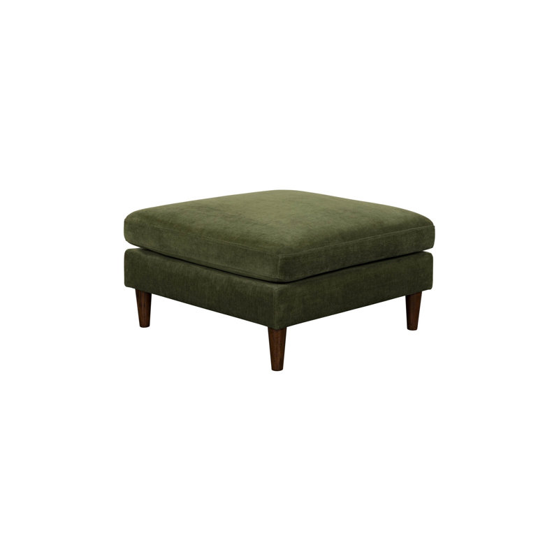 Siva Upholstered Ottoman, Olive Polyester