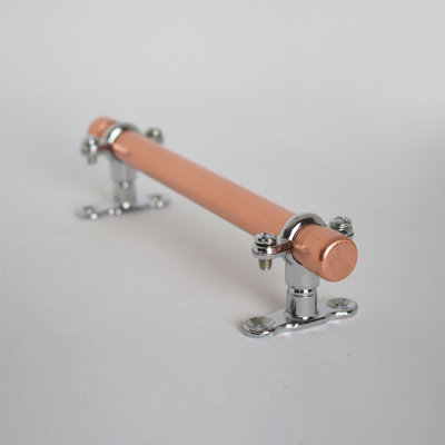 Copper Handle With Chrome Brackets