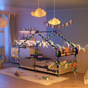 Twin Metal Canopy Bed Storage House Bed