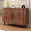 Buffet l 47 po x H 29 po avec rangement, armoire d'appoint cannelée à bord arrondi, porte coulissante, crédence, console pour le salon, la salle à manger, la cuisine, le couloir