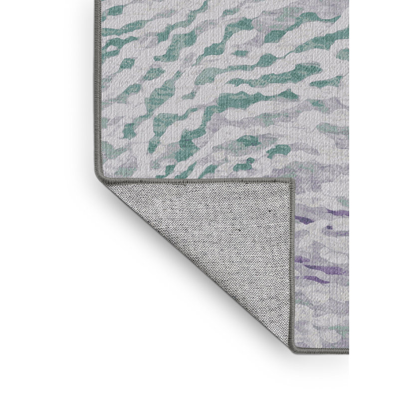 Machine Washable Gray Area Rug, Rectangle 7' x 10'